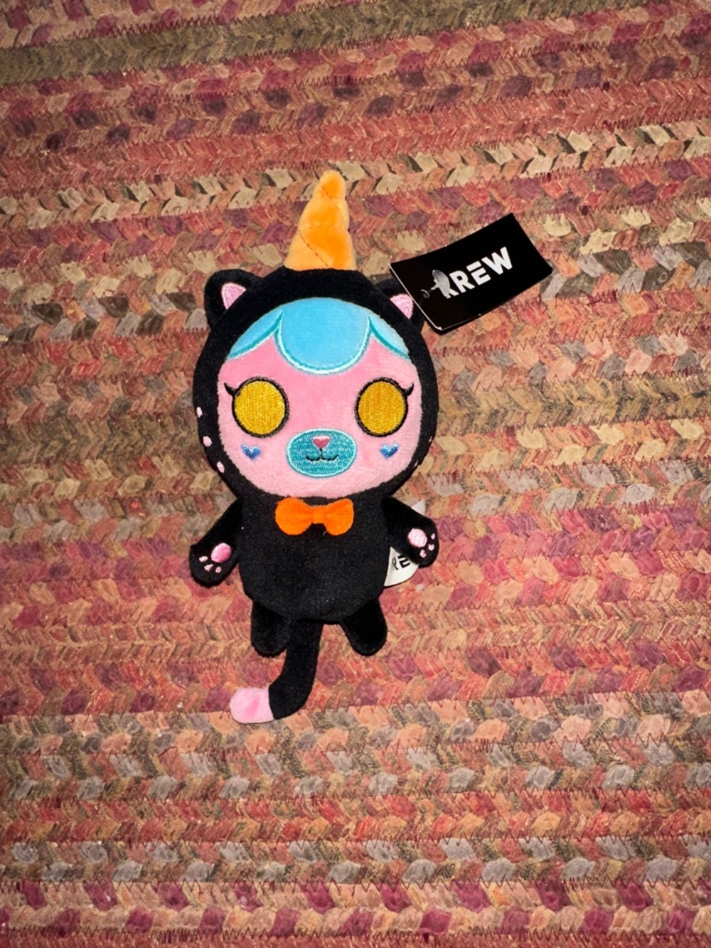 NWT KREW RAINBOW TEDDY KITTY KEYCHAIN